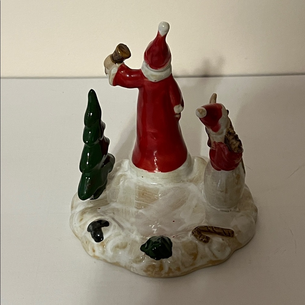 Royal Copenhagen Ceramic Santa and Snowman Figurine Candle Holder - Picture 4 of 8